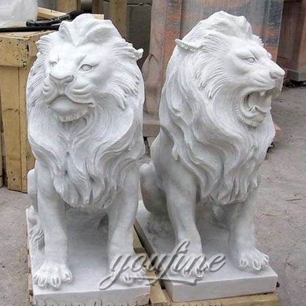 Outdoor hot sale garden stone carving marble lion for garden